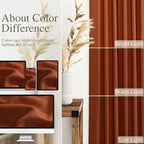 Rust Linen Curtains 90 inches Long 2 Panel Back Tab Rod Pocket Rustic Farmhouse Boho Linen Curtain for Dining Room Brick Burnt Bohemian Fall Decor Terracotta Colored Semi Sheer Curtains 90 inch Length