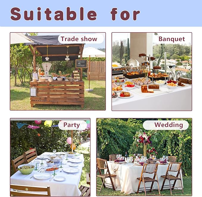 HolidayIdeas Fitted Silver Grey Table Covers - 96 x 30 Inch - 2 Pack Rectangle Tablecloths for 8 Foot Folding Tables, Polyester Fabric Tablecloth for Parties, Farmers Market, Trade Show