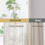 MYSKY HOME Linen Curtains 102 Inches Long with Pinch Pleats for Living Room and Sliding Door, Semi Sheer Curtains Light Filtering Farmhouse Boho Style Back Tab Drapes, 40W x 102L, Linen, 2 Panels