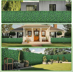 Grass Wall Panels Roll, 40"x120" (33.33 sqft) Artificial Ivy with White Flower, UV-Anti Faux Boxwood Grass Wall Greenery Panels for Garden Patio Balcony Decor