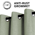 H.VERSAILTEX Linen Curtains 100% Blackout Curtains for Bedroom 102 inch Long Full Light Blocking Nature Linen Blended Window Curtains for Living Room Nickel Grommet (2 Panels, Heathered Tea)