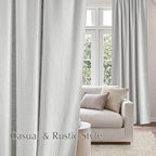 NICETOWN Waffle Weave Linen Grey 108 inch Curtains, Privacy Farmhouse Drapes Light Filtering Window Treatments for Living Room, W52 x L108, 2 Panels