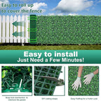 Boxwood Roll Panels with White Flower, 48"x120" (40 sqft) Artificial Ivy Privacy Fence Screen, UV-Anti Faux Boxwood Roll Grass Wall Panels for Garden Patio Balcony Decor