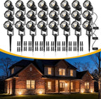 L LOHAS LED 5W Low Voltage Landscape Lighting, Christmas Outdoor Spot Lights with Connectors, 12V 24V IP66 Waterproof 3000K Warm White Plug in Spotlights for Yard, Garden, Pathway, House (24 Pack)