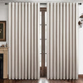 Curtains 60 Inch Length Wide Pleated Blackout Curtain for Sliding Glass Door/Living Room, Farmhouse Natural Linen Thick Boho Bedroom Heavy Insulated Large Window Drapes (60" Wx90 Lx2Panels)