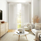 Vision Home Natural Pinch Pleated Semi Sheer Curtains Textured Linen Blended Light Filtering Window Curtains 84 inch for Living Room Bedroom Pinch Pleat Drapes with Hooks 2 Panels 42" Wx84 L