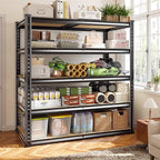 72.2" H Garage Shelves 2230LBS Storage Shelves, 5 Tier Adjustable Metal Shelving, Heavy Duty Shelving for Storage, Basement, Warehouse, Pantry, Kitchen, 35.5" W x 19.5" D x 72.2" H, Black