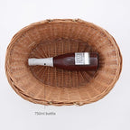 Handwoven Wicker Picnic Basket with Handles, Natural Brown, Shopping Basket - Large