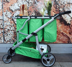 Reusable and Foldable 3 Shopping Bags Easy for Shopping and Carrying Groceries in Store (Silver Frame + 3 Blue Baskets)