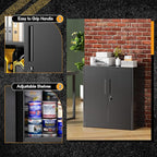 Greenvelly Metal Storage Cabinet with Doors and Shelves,Lockable Storage Cabinet for Office,36”Black Metal Utility Cabinet Garage Cabinets, Lockable File Cabinet for Home Office, Garage, Kitchen, Shop