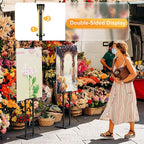 2Pack Sign Holder Stand,Display Stand,Heavy Duty Adjustable Pedestal Sign Stand Up to 75 inch,Double-Sided for Board & Foam Sign,Sign Stand with Base,Fit Wedding,Restaurant or Business etc(Poster not Included)