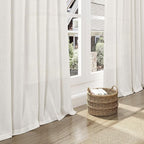 38 inch Wide Cream Linen Curtains for Living Room 2 Panels Back Tab Rod Pocket Narrow Window Curtain 84 inches Long Boho Farmhouse Decor Birch Ivory Light Filtering Semi Sheer Curtains 38x84