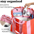 Fit & Fresh Large Beach Bag for Women - Extra Large Travel Tote With Pockets