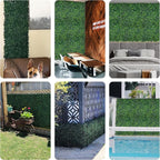 Artificial Boxwood Panels,20"x 20"(8P) 4-Layer Leaf UV-Protected Grass Wall Backdrop Panels for Outdoor, Indoor, Garden&Fence Covering Privacy, Backyard and Decor
