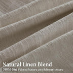 Burlywood Birch Pinch Pleated Linen Curtains 2 Panels for Living Room Bedroom Memory Training Shaped Semi Sheer Pleat Drapes with Hooks Rings Light Filtering Window Curtain 40x92
