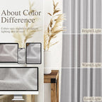 Grey Linen Textured 96 Inch Curtains 2 Panel Set Back Tab Rod Pocket Sheer Light Filtering Boho Room Decor Aesthetic Curtains Burlap Look Curtain Drapes for Living Room Bedroom 8Ft 40x96 Inch