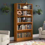 Bush Furniture Universal Tall 5 Shelf Bookcase in Natural Cherry, Vertical Storage and Display Bookshelf for Home Office or Living Room Organization