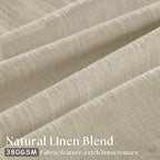 90 Inch Linen Pinch Pleated Curtains 2 Panels for Living Room Bedroom Memory Training Shaped Semi Sheer Beige Light Tan Pinch Pleat Drapes with Hooks Rings Light Filtering Window Curtain 40x90