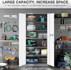 SISESOL 6 Tier Storage Cabinet with Doors and Shelves,71" Tall Metal Storage Cabinet with Lock Door Adjustable Shelf, Steel Lockers for Office, Home,School,Kitchen,Garage Tool Utility Cabinet