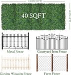 Artificial Ivy Privacy Fence Screen:48"x 120" (40 SQFT) 4-Layer Leaf UV-Anti Faux Greenery Boxwood Backdrop Ivy Vine Leaf Fence Panels for Outdoor, Indoor, Garden,Backyard and Decor