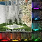 2-Pack 48" Wedding Pillars Columns, Clear Acrylic Flower Pedestal Stands with LED Lights & Crystal Beads, Decorative Wedding Columns for Ceremony, Party & Event Venues
