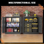 Greenvelly Metal Garage Storage Cabinet,36" Black Lockable Metal Cabinets with 2 Doors and Shelves,Storage Locking Counter Cabinet for Home Office,Garage,Kitchen,School