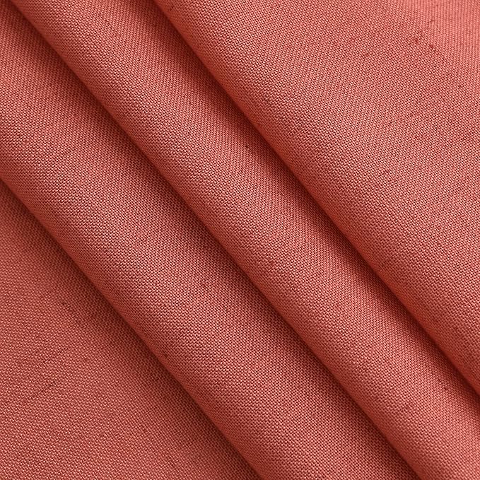Coral Semi Sheer Linen Blend Curtains 108 Inches Long 2 Panels Set Back Tab Loop Pocket Light Filtering Boho Large Window Decor Extra Long Drapes for High Ceiling Living Room 52x108