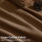 Tobacco Brown Linen Curtains 96 Inches Long for Living Room Rod Back Tab Vintage Rustic Farmhouse Cotton Textured Light Filtering Curtain 96 Inch Length for Dinning Room Bedroom 52x96