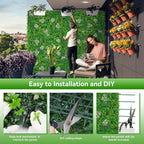 40"x120"(33.33 SQFT) Grass Wall Panels, Artificial Greenery Backdrop Wall with UV Resistant Leaves, Faux Green Wall Decor for Outdoor Indoor Patio Garden Backyard