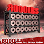 8000LBS Heavy Duty Garage Shelving Units,68" Wide & Deep Storage Shelves,Metal Garage Shelves,Large Storage Rack,Steel Shelf,Industrial Shelving for Shop,Warehouse,Basement,68" W x 24" D x 63.5" H