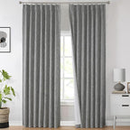 Vision Home Charcoal Grey Pinch Pleated Full Blackout Curtains Room Darkening Window Curtains 84 inch for Living Room Bedroom Thermal Insulated Pinch Pleat Drapes with Hooks Back Tab 2 Panel 40"Wx84"L