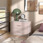Homes: Inside + Out Apexa 2-Drawer Wooden Stackable Storage Drawers, Small Food Pantry Cabinet, Cajonera De Madera, Underbed Drawer Dorm Teen Room Decor & Bedroom, Home Office, Kitchen, Light Pink