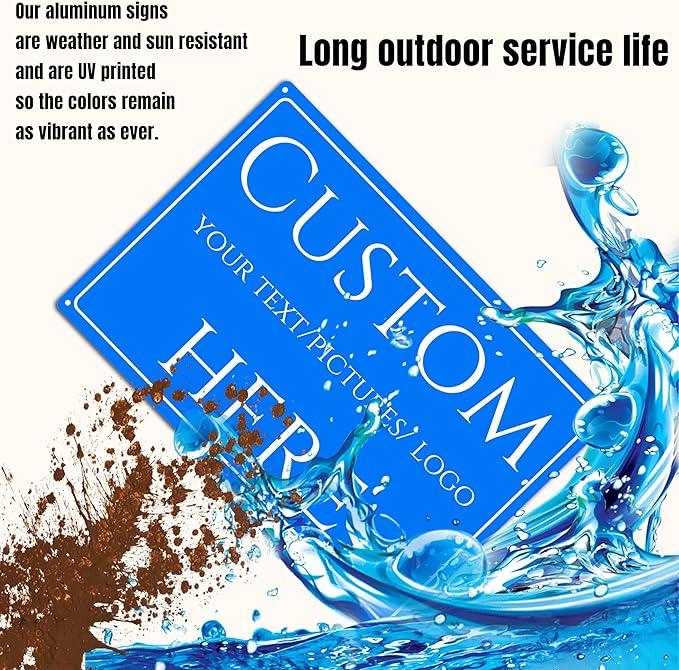 Custom Sign, Custom Metal Signs Personalized，Double-sided，Aluminum Weatherproof Metal Sign Multiple Sizes, Customize for Office, Business, Workplace, office, Home, Delivery Signs(16 * 12 Inch)