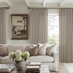 Linen Sheer Pleated Curtains 120 Inches Long 70 Inch Wide Patio Sliding Door Curtains Light Filtering Semi Sheer Pinch Pleat Drapes Burlywood Taupe Extra Wide 70x120 Drapes for Living Dining Room