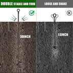 Lasnten 3 Pcs 30 Inch Heavy Duty Ground Anchor Spiral Blade Earth Anchor Kit Metal Anchor Hook Beach Sand Stakes Camping for Securing Animals, Shelters, Tents, Canopies (Black)