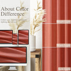 Coral Semi Sheer Linen Blend Curtains 108 Inches Long 2 Panels Set Back Tab Loop Pocket Light Filtering Boho Large Window Decor Extra Long Drapes for High Ceiling Living Room 52x108