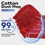 Matthew Cleaning 36'' Industrial Strength Cotton Dust Mop Refill Washable Replacement Heads for Residential & Commercial Use Fit Standard Dust Mop Frames, Hardwood, Concrete Floors Red 12 Pack