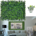 Artificial Grass Wall Panels:16" X 12" 6P (8 sqft) UV-Anti Greenery Boxwood Backdrop for Indoor Outdoor Green Wall Decor & Ivy Fence Covering Privacy