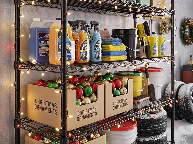 PrimeZone 5 Tier 80.7"H x 55.5"W x 24"D Wire Shelving with Wheels 3000lbs NSF Certified Storage Shelves Heavy Duty Metal Shelf Adjustable Rolling Rack Commercial Garage Restaurant Warehouse Kitchen