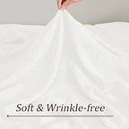 White Pinch Pleated Sheer Curtains 108 Inches Long, Textured Window Treatments Curtain for Bedroom/Living Room 42x108 Inch 2 Panels Back Tab Rod Pocket