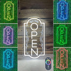 Vertical open sign Vertical Open Led Sign Neon Sign business window light vertical open signs for business (Multi color, 24x12")