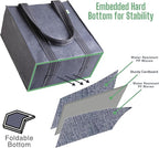 VENO 2-4 Pack Reusable Grocery shopping Bags, Small Tote Bag w/Handle Hard Bottom, Heavy Duty, Foldable Carrier