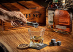 Mixology & Craft Premium Whiskey Set | Two 10oz Cystal Old-Fashioned Glasses, 8 Granite Chilling Stones, Metal Tongs, Recipe Cards in Rustic Wooden Crate Gift Set | Jameson Whiskey