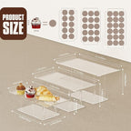 3 Pack Dessert Table Display Set, Clear Acrylic Desert Stands Buffet Risers for Cupcakes Dessert Pastry Food Treat Tier Cookie Dessert Platter Serving Trays Stand for Wedding Birthday Party