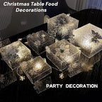 4PCS Buffet Risers Display Stands with 4PCS Mini Signs,Acrylic Cube Display Risers with Hollow Bottom, 1 Set (6, 6.5, 7, 8)" (Transparent, 1 Set ( 6'',6.5'',7'',8'' ))