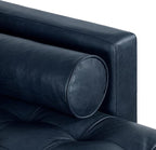 Poly & BARK Napa Right-Facing Sectional Sofa – 104.5” Italian Leather Sectional with Chaise – Midnight Blue – Full-Grain Pure-Aniline & Semi-Aniline Upholstery
