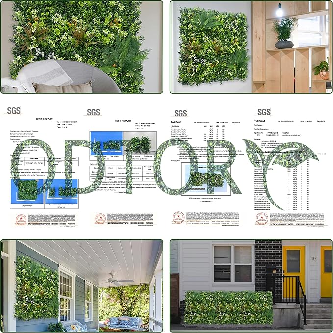 Artificial Grass Boxwood Hedges Wall Panels: 40" x 120" (33.5 sqft) UV-Anti Faux Greenery Fake Ivy Leaves Privacy Fence Screen Backdrop for Garden Covering Privacy, Outdoor Indoor Decor