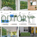 Artificial Grass Boxwood Hedges Wall Panels: 20"x20" 12P UV-Anti Faux Greenery Fake Ivy Leaves Privacy Fence Screen Backdrop for Garden Covering Privacy, Outdoor Indoor Decor