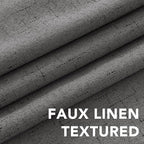 H.VERSAILTEX Linen Blackout Curtains 84 Inches Long 100% Absolutely Blackout Thermal Insulated Textured Linen Look Curtain Draperies Anti-Rust Grommet, Energy Saving with White Liner, 2 Panels, Grey
