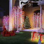 Lamerge 3pcs Lighted Willow Tree Decorations,4FT+5FT+6FT Colorful Birch Tree RGB LED Trees with Remote,Weeping Willow Tree Indoor/Outdoor Lighted Christmas Tree Decorations for Yard